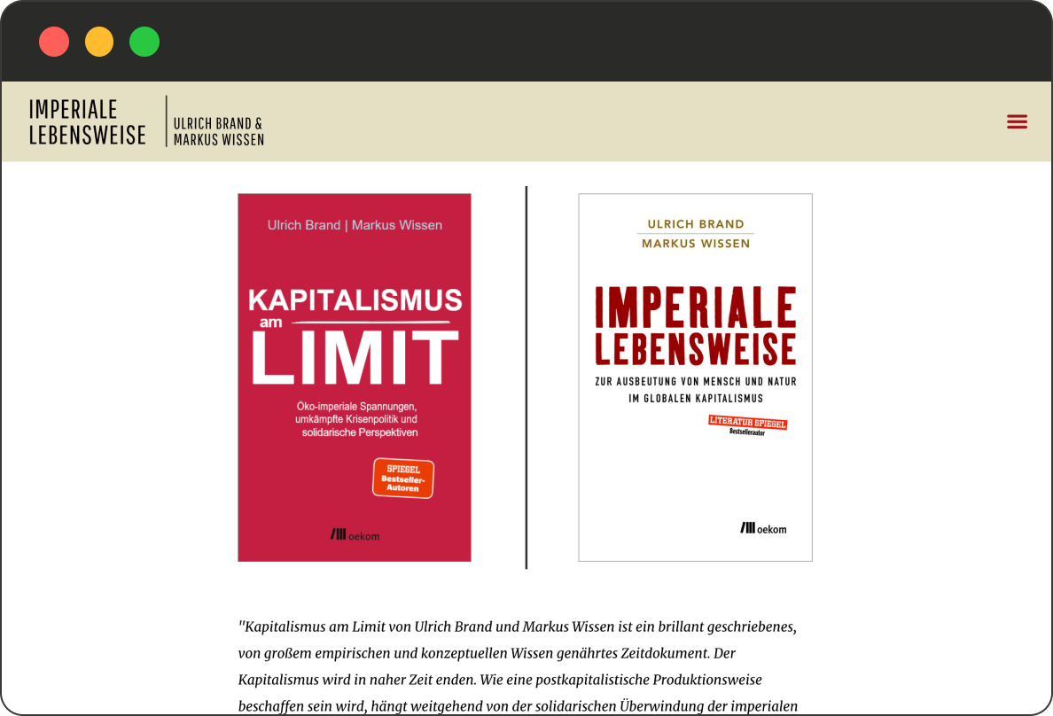 Ulrich Brand und Markus Wissen Website