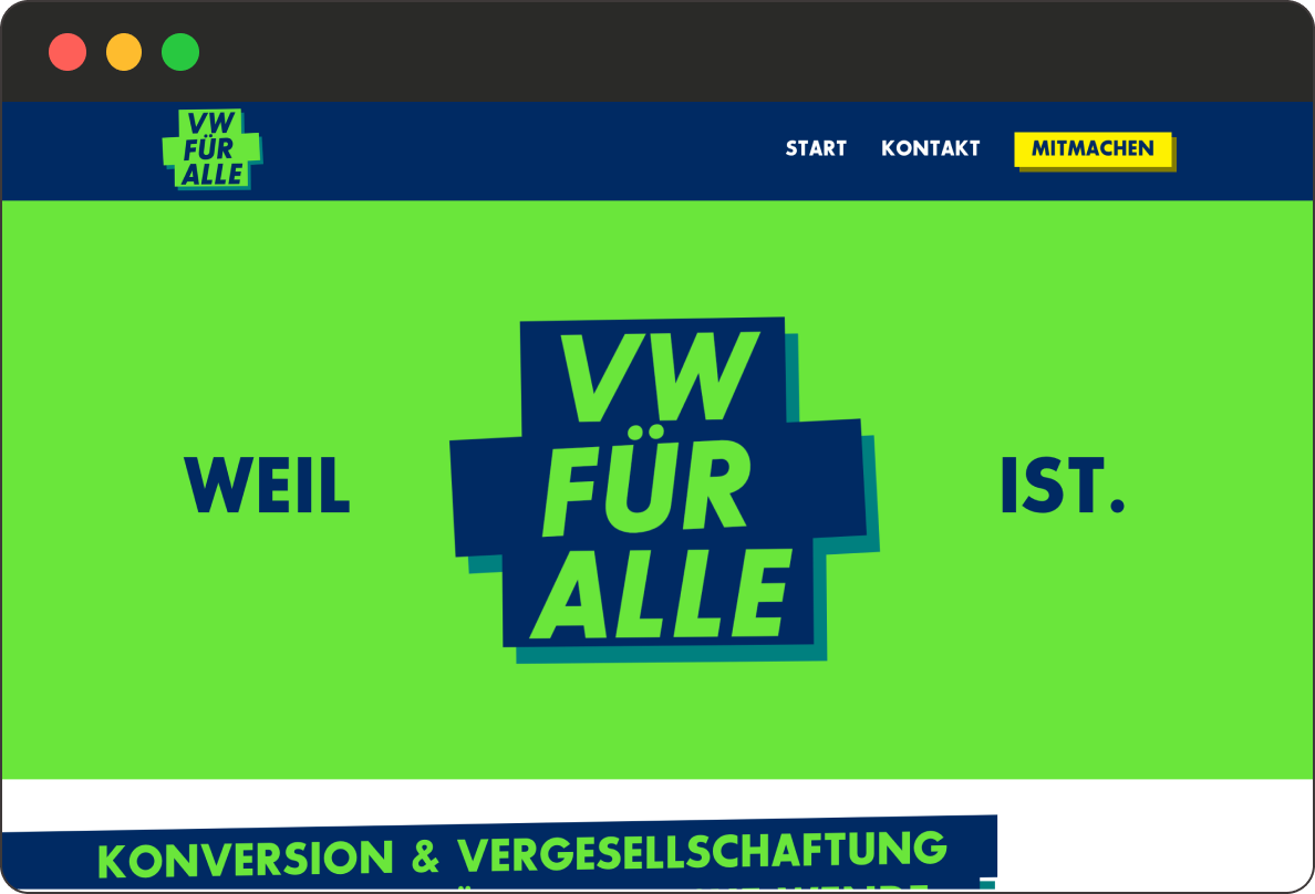 VW für alle Website
